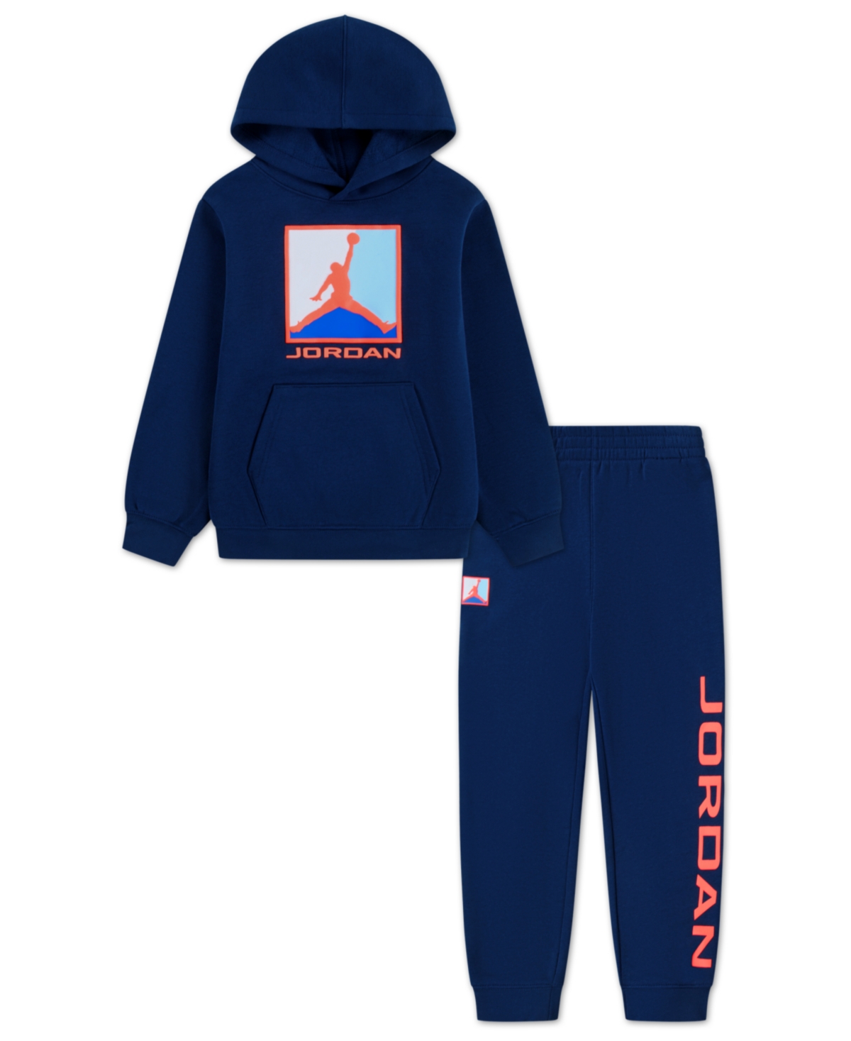 Jordan Little Boys 2-piece Essentials Fleece Baseline Hoodie And Pants Set In Blue