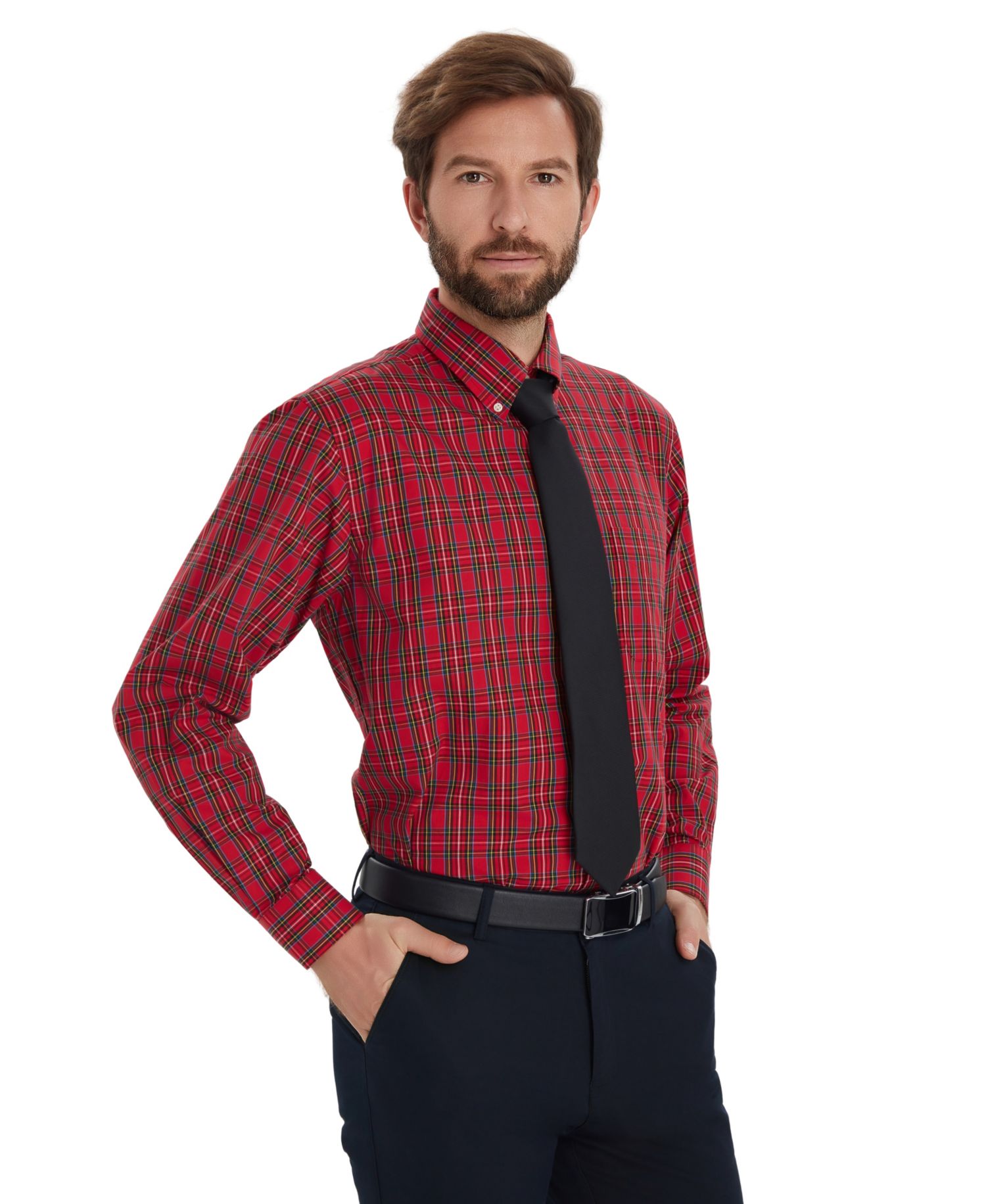 Men's Stewart Tartan Regular-Fit Dress Shirt