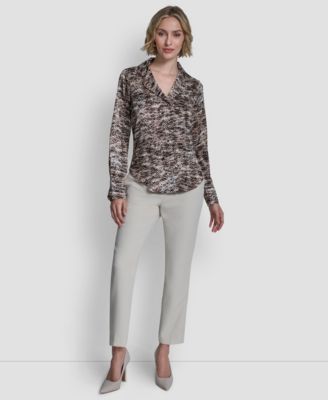 Women's Collared Button-Up Blouse