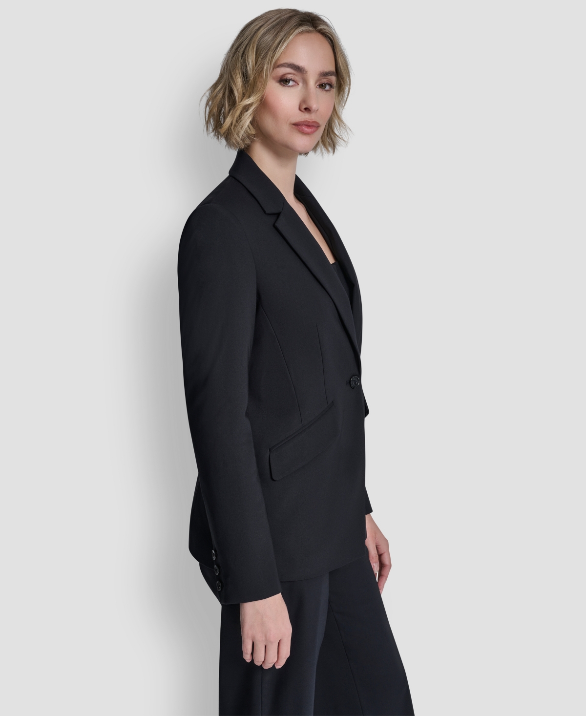 Dkny Women's One-button Notch Collar Jacket In Animal Print