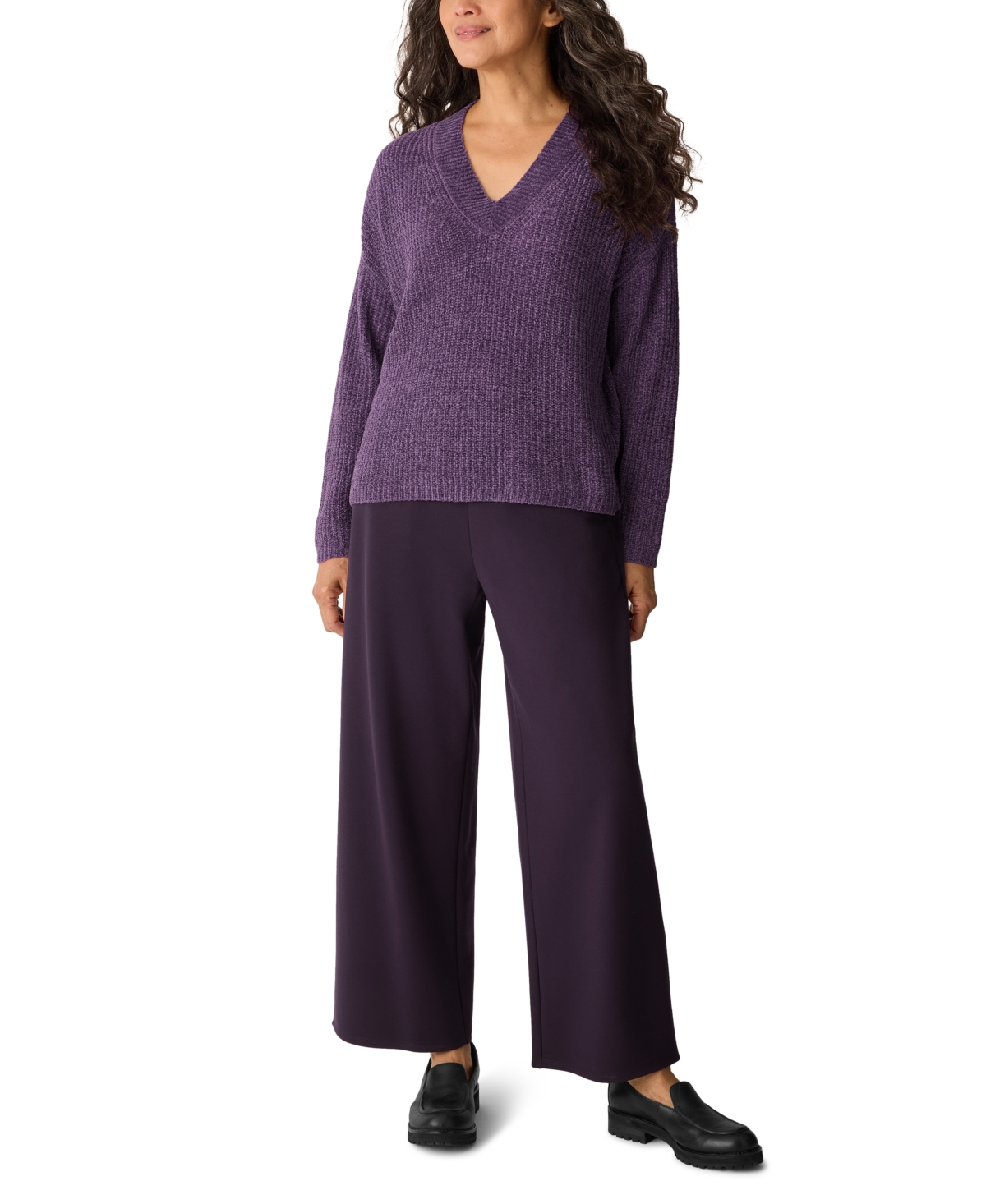 Eileen Fisher Women's V-Neck Long-Sleeve Sweater