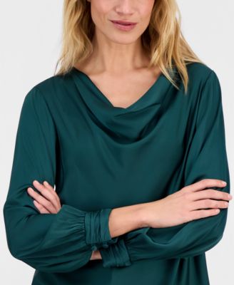 Women's Cowlneck Long-Sleeve Blouse
