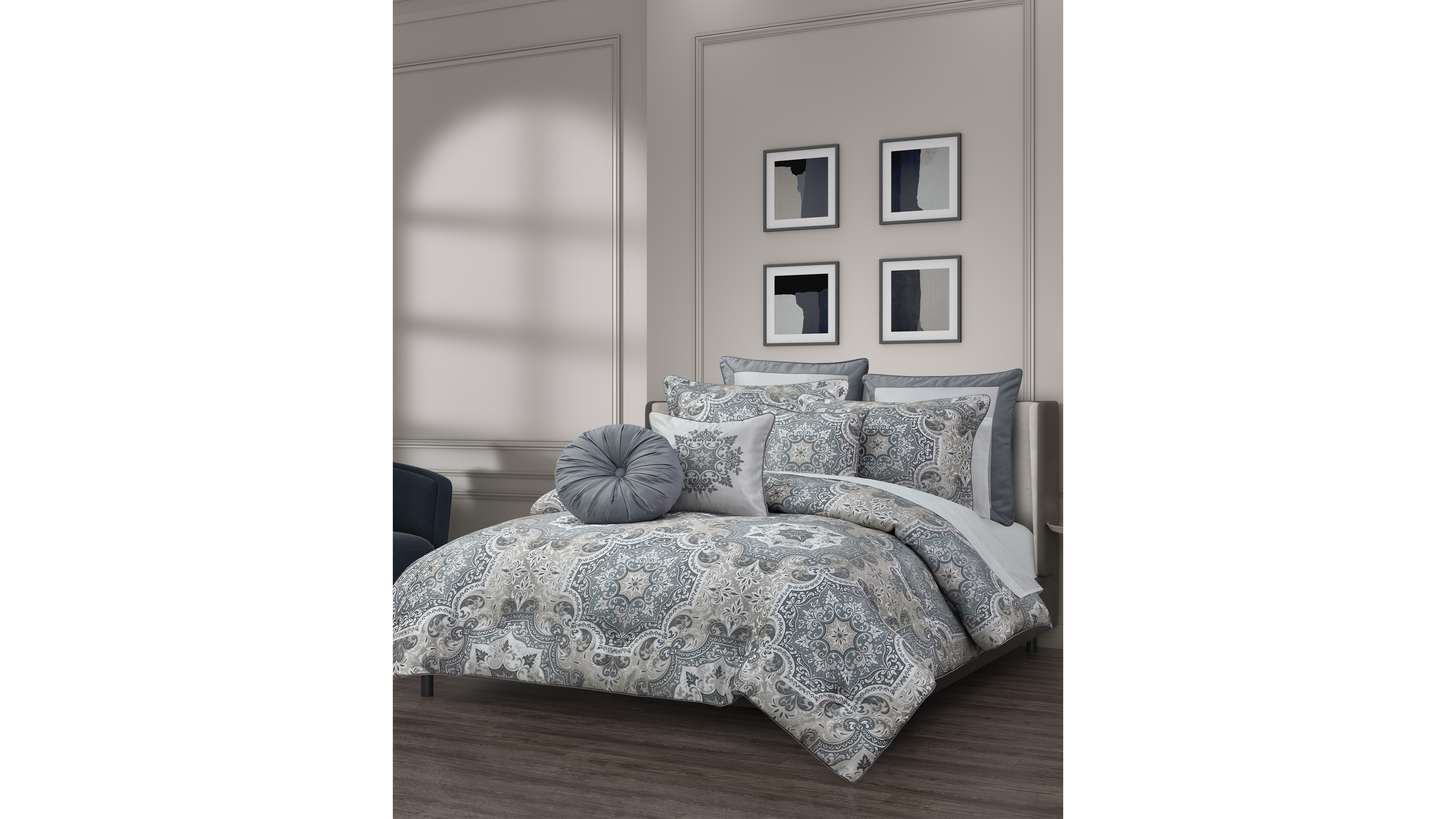 Royal Court Lisbon Damask 3-Pc. Comforter Set, King/California King