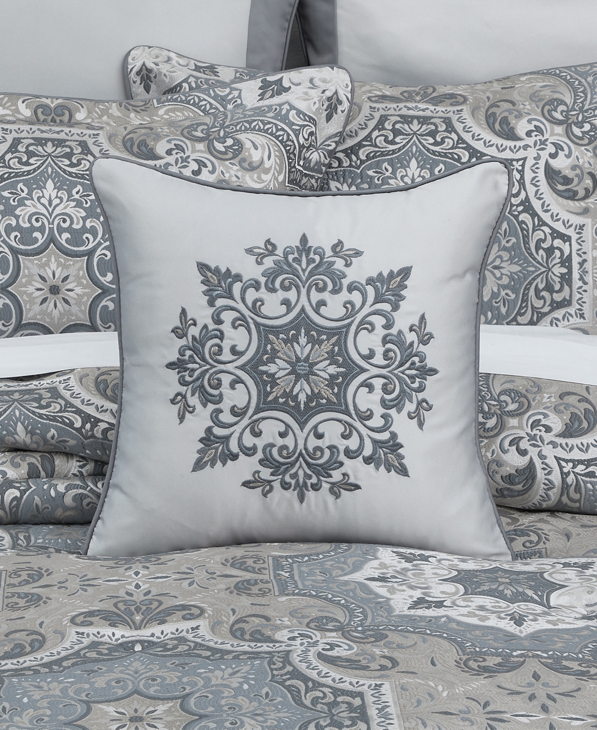Royal Court Lisbon Embellished Decorative Pillow, 18" x 18"