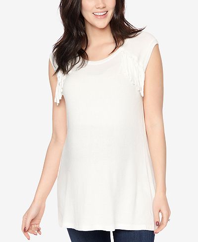 Wendy Bellissimo Maternity Fringed Top