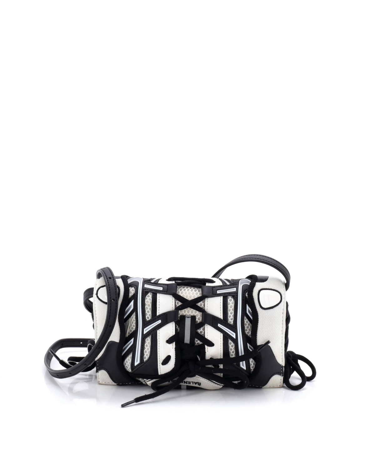 Pre-Owned Balenciaga Small SneakerHead Flap Crossbody Bag Mesh and Faux Leather