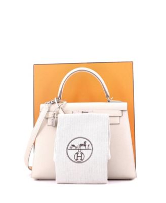 Kelly 28 Handbag Light Epsom with Palladium Hardware