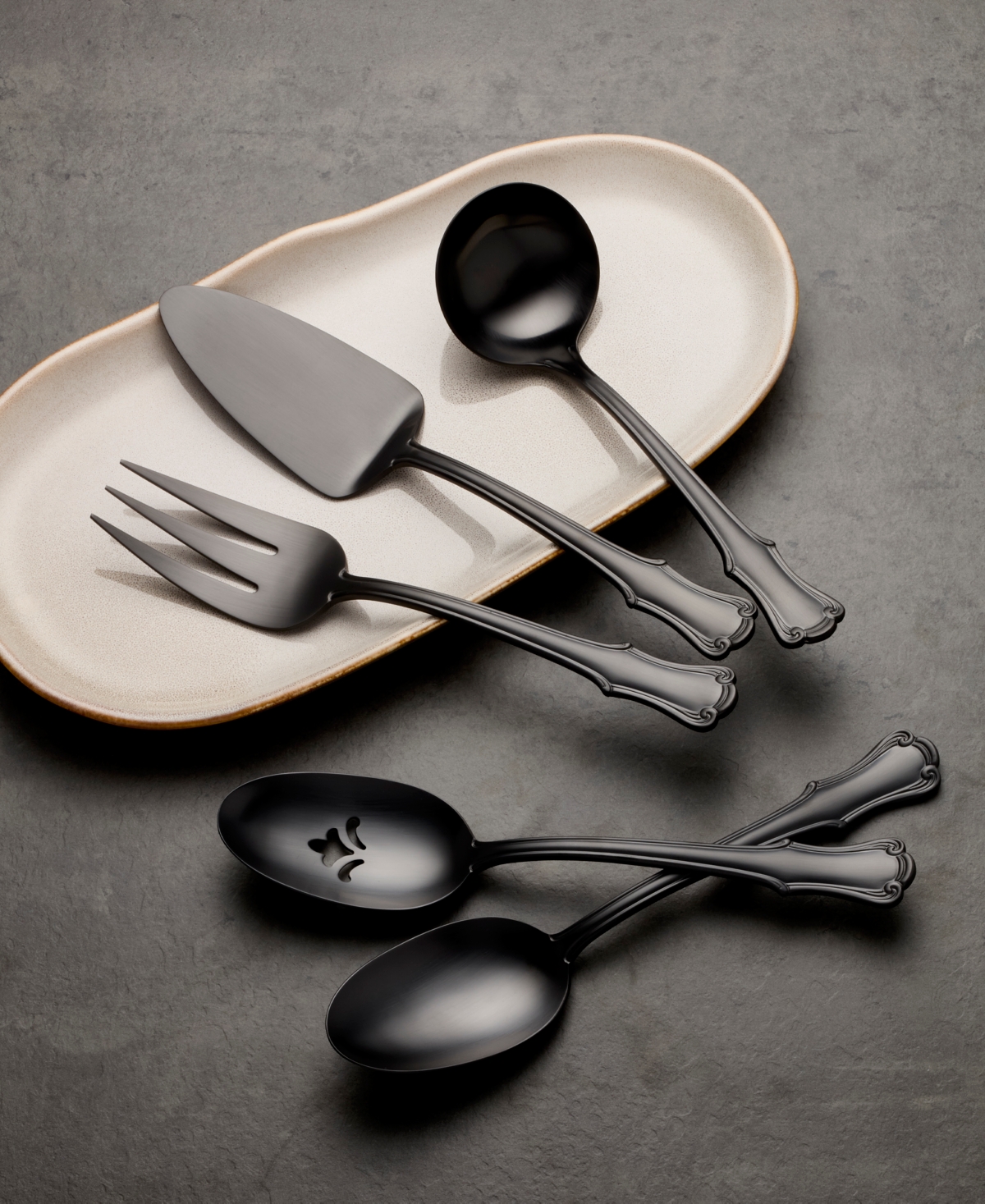 Oneida James Street Stainless Steel 5-pc. Hostess Set In Black