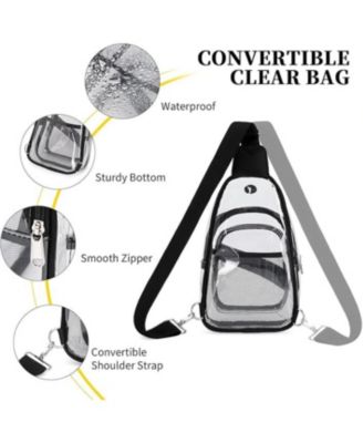 Clear Bag for Stadium Events, Clear Backpack Purse for Women Waterproof PVC Crossbody Fanny Pack for Concert