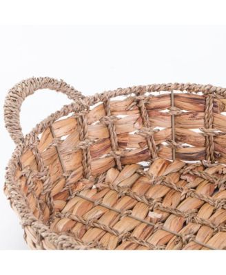 Seagrass Fruit Bread Basket Tray with Handles