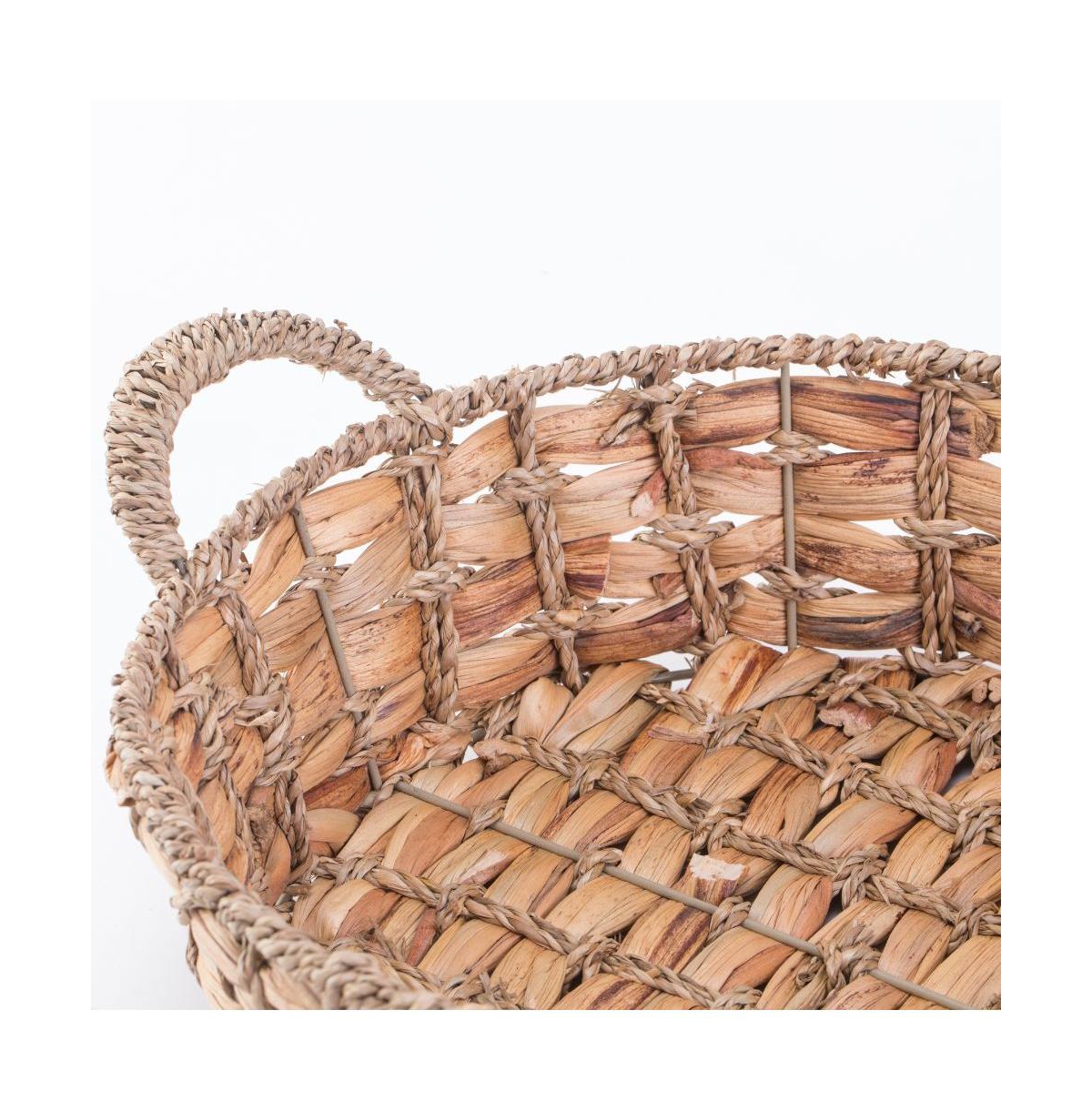 Wickerwise Seagrass Fruit Bread Basket Tray with Handles