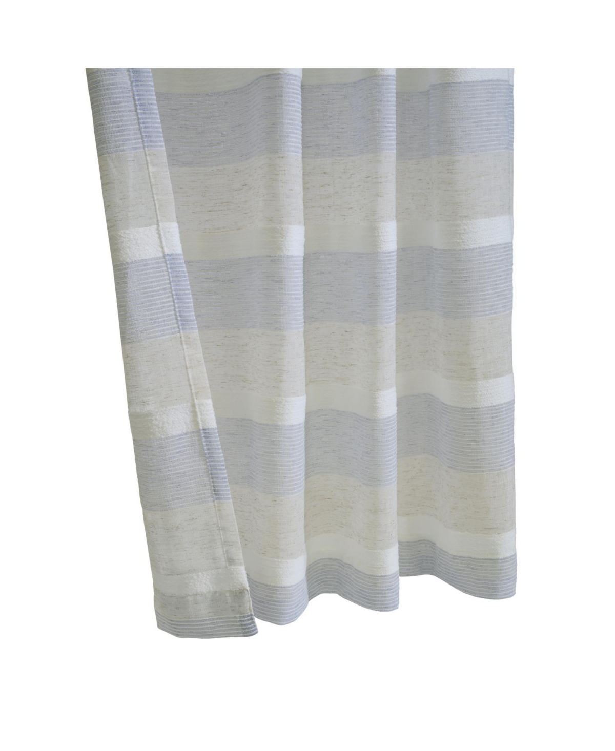 Habitat 100% Polyester Nathan Stripe Sheer Faux LinenDual Header Curtain Panel