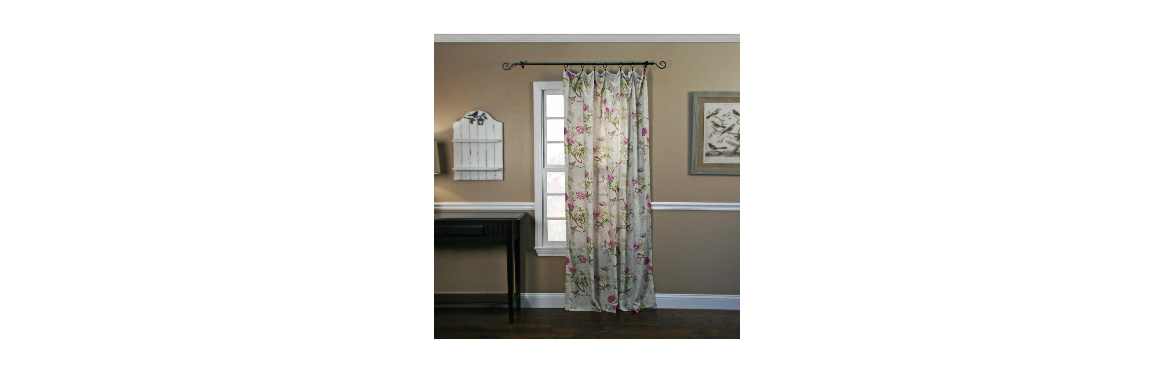 Ellis Curtain Balmoral Floral Print Tailored Panel Curtain 48-Inch-by-84-Inch