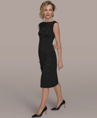 Women's 3D Floral Embroidered Midi Dress