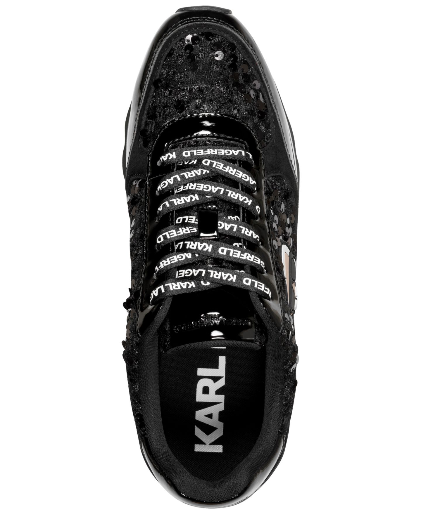 Женские кроссовки KARL LAGERFELD PARIS Meade Lace-Up, цвет: Чёрный — фото 4