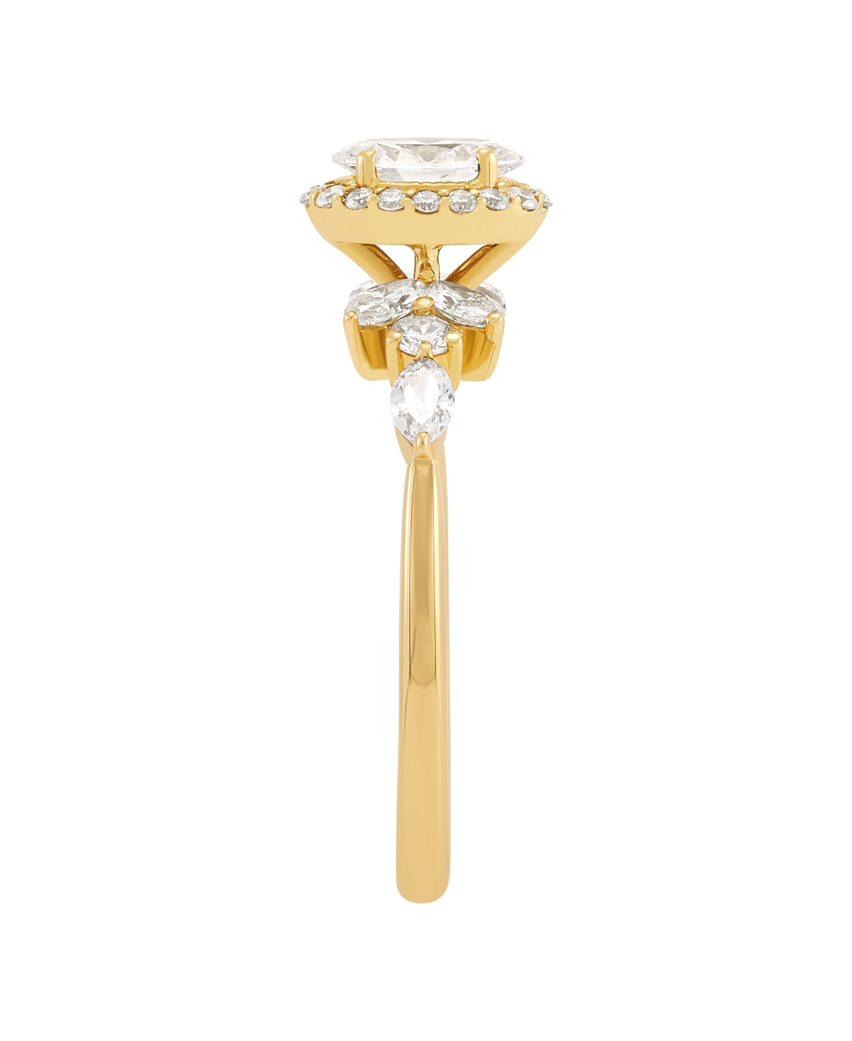 Macy's Diamond Halo Ring (1 Ct. T.w.) In 14k Yellow Gold In Gold