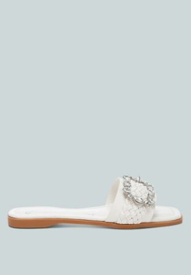 Womens Hazbin Diamante Flat