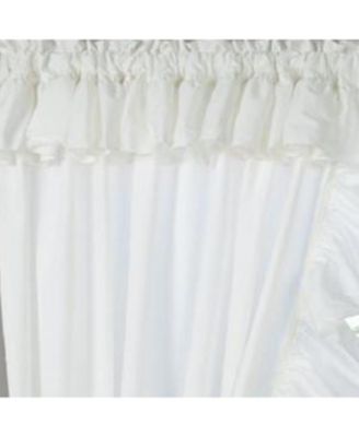 2-Piece Ruffled Priscilla Window Curtain Panel Pair with ties - 80x63" Natural