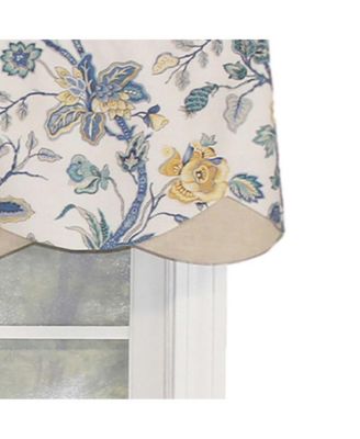 Gianna Petticoat Valance Natural. 3"Rod Pocket, Contrast Bottom fabric. 50"W x 15"L