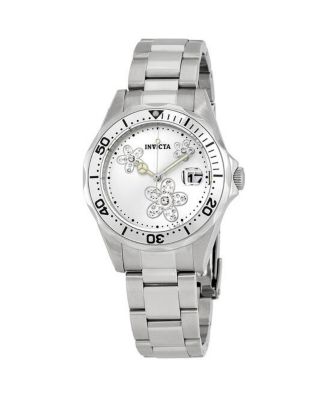 Women's 12506 Angel Quartz 3 Hand Metallic White Dial Watch