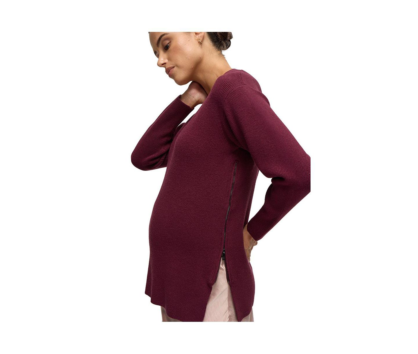 Женский свитер Ingrid + Isabel Side Zip Nursing, цвет: Инжирный — фото 2