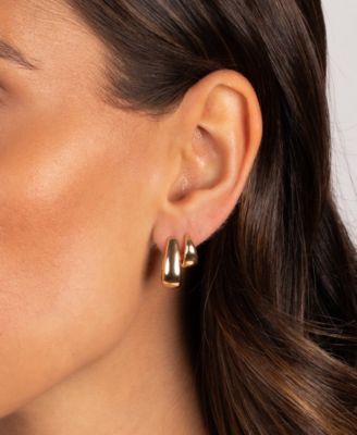 The Solid Graduated Gold Plated Huggie Earring Combo Set