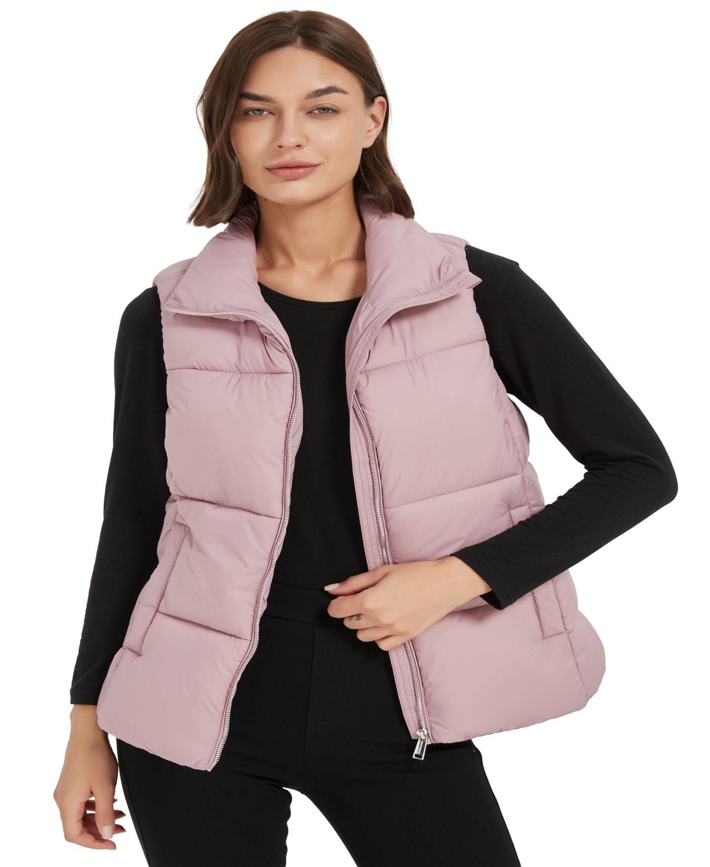 Женский жилет Hawke & Co. Quilted Puffer, цвет: Розовато-лиловый — фото 2
