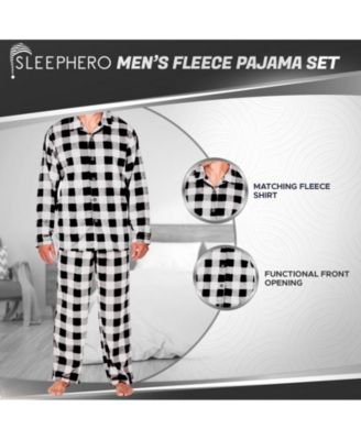 Men's Notch Collar Fleece Pajama Set