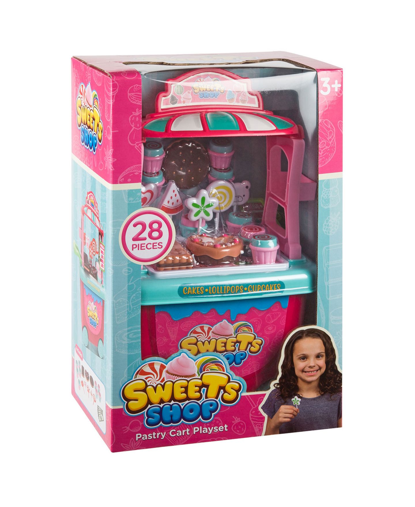 Детский игровой набор World Tech Toys Sweets Stop Rotating Wheels 28-Piece Cart Playset, Ages 3+ — фото 7