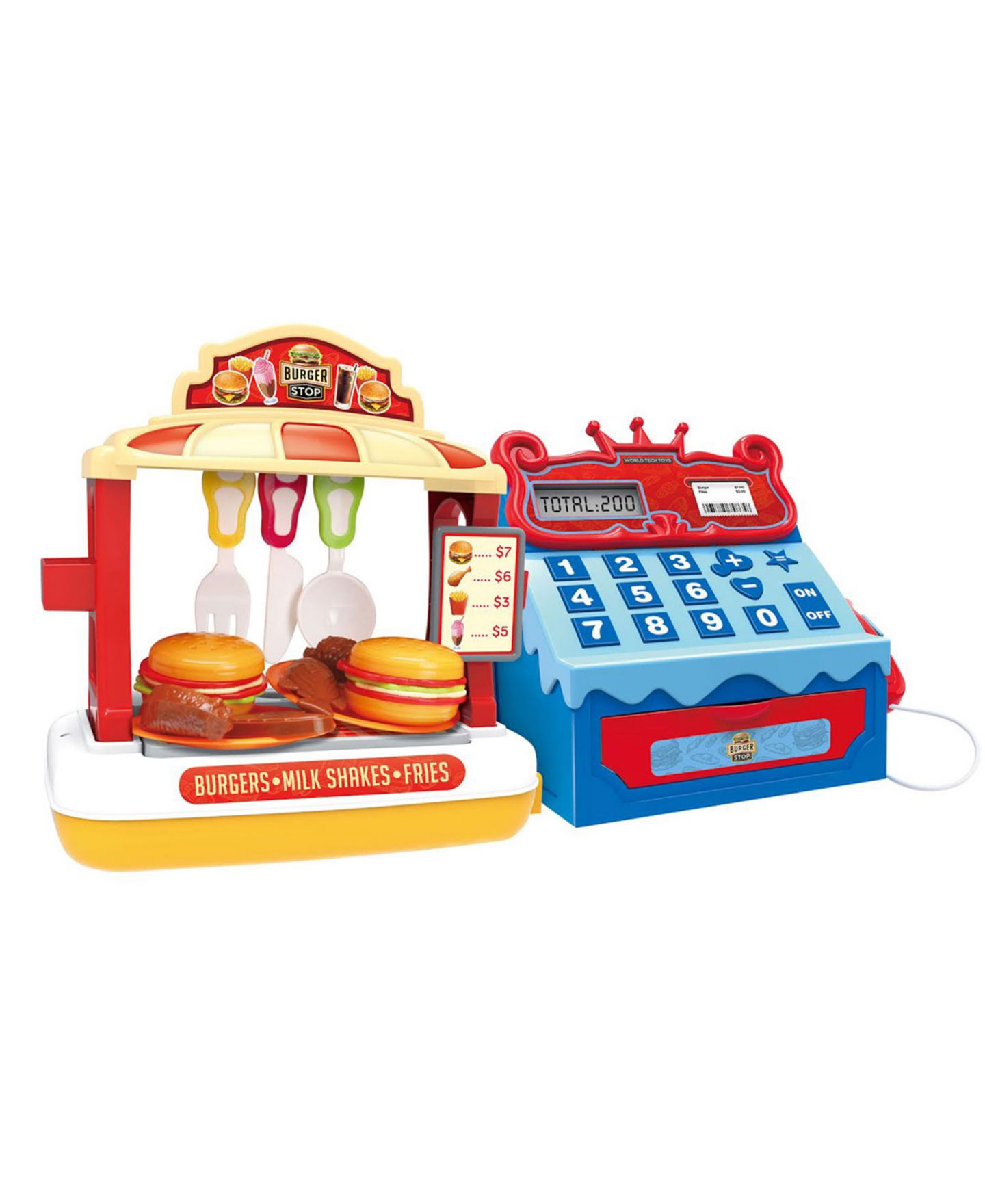 Детский игровой набор World Tech Toys Burger Stop 39-Piece Playset with Cash Register, Ages 3+ — фото 4