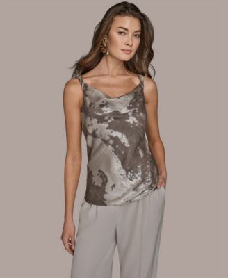 Donna Karan New York - Women's Printed Cowl Neck Blouse