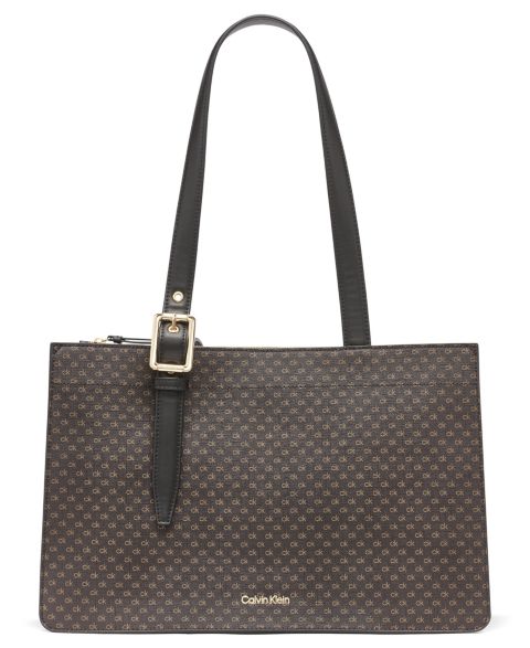 Женская сумка Calvin Klein Havana Mini Signature Tote, цвет: Коричневый хаки / Чёрный