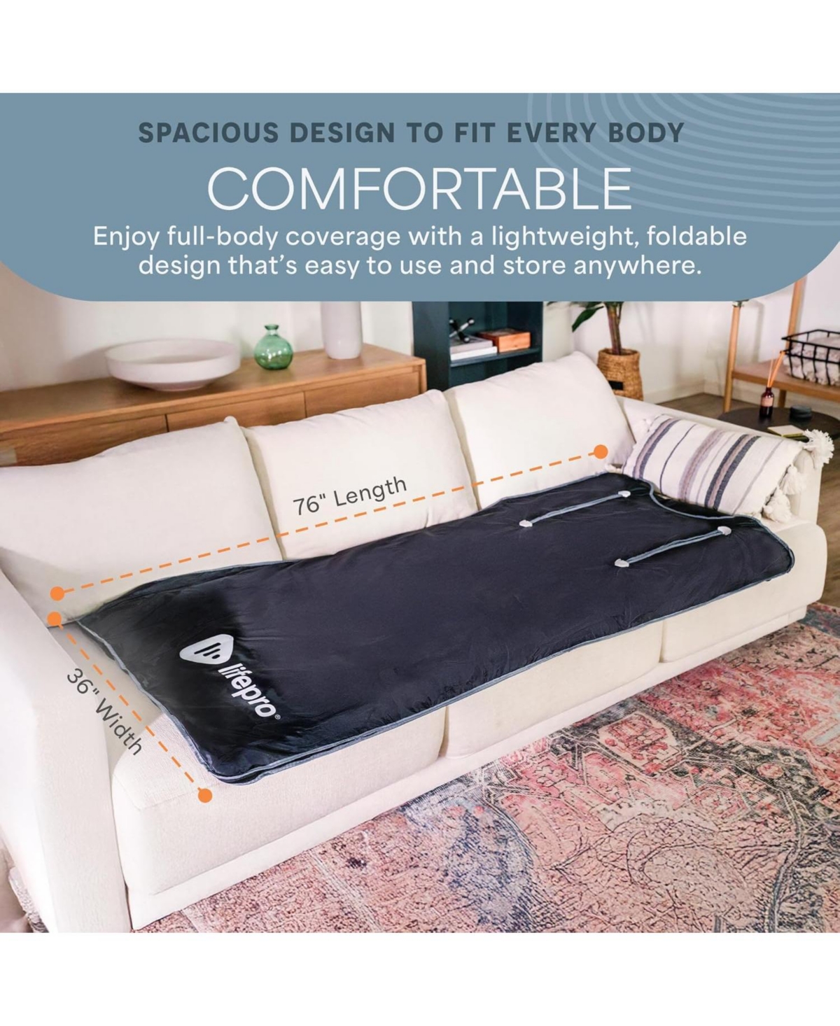 LifePro Bioremedy Sauna Blanket – Portable Far Infrared Detox Blanket for Home Relaxation