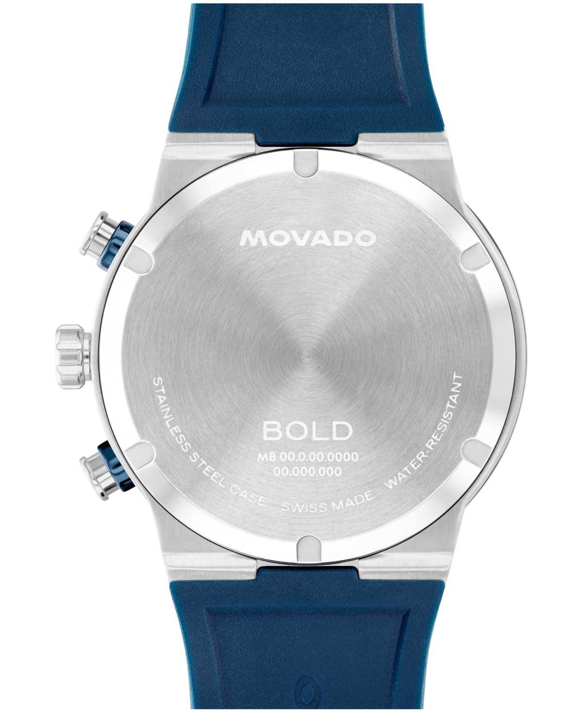 Movado Men's Bold Fusion Swiss Quartz Chrono Blue Silicone Watch, 44.50mm