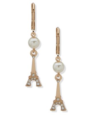 KARL LAGERFELD PARIS - Imitation Pearl Eiffel Double Drop Earrings