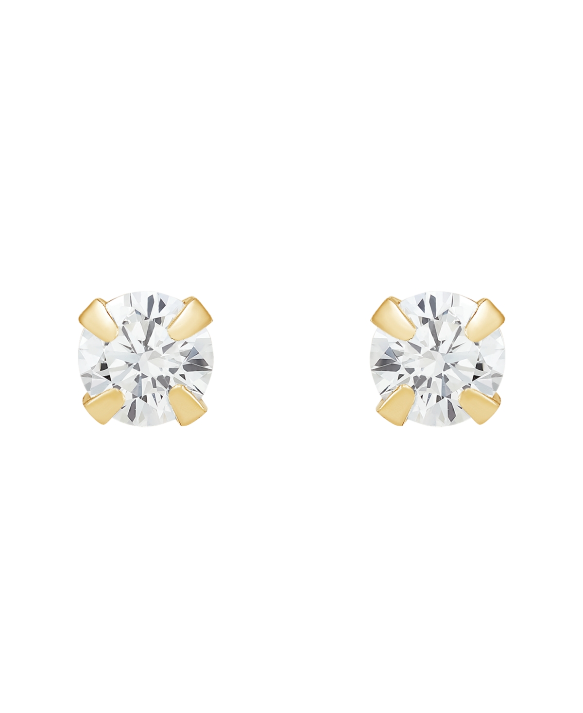 Macy's 3-piece Stud Earring Set In 10k Yellow Gold In Gold
