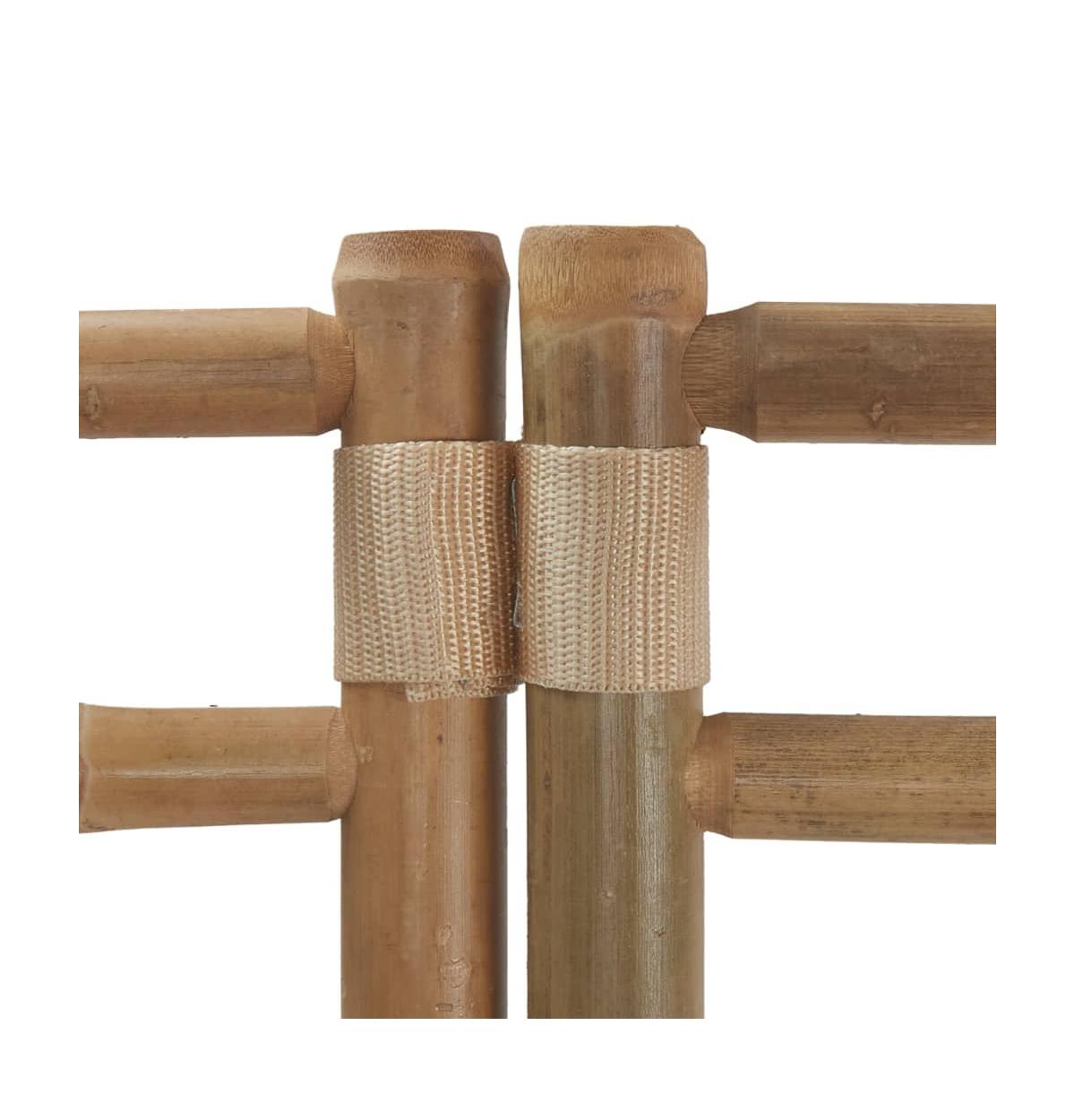 vidaXL Folding 4-Panel Room Divider 63" Bamboo and Canvas