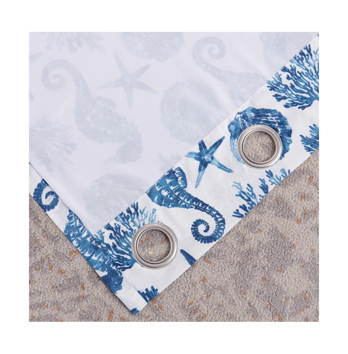 Greenland Home Fashions Pebble Beach Window Panel Pair - 42x84", Blue