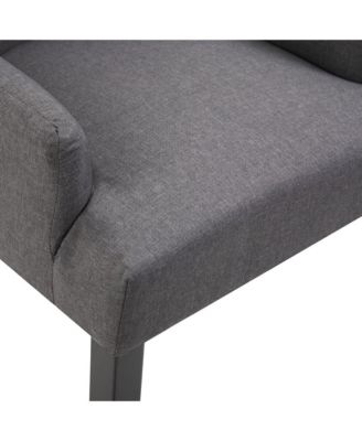 Dining Chair with Armrests Dark Gray Fabric