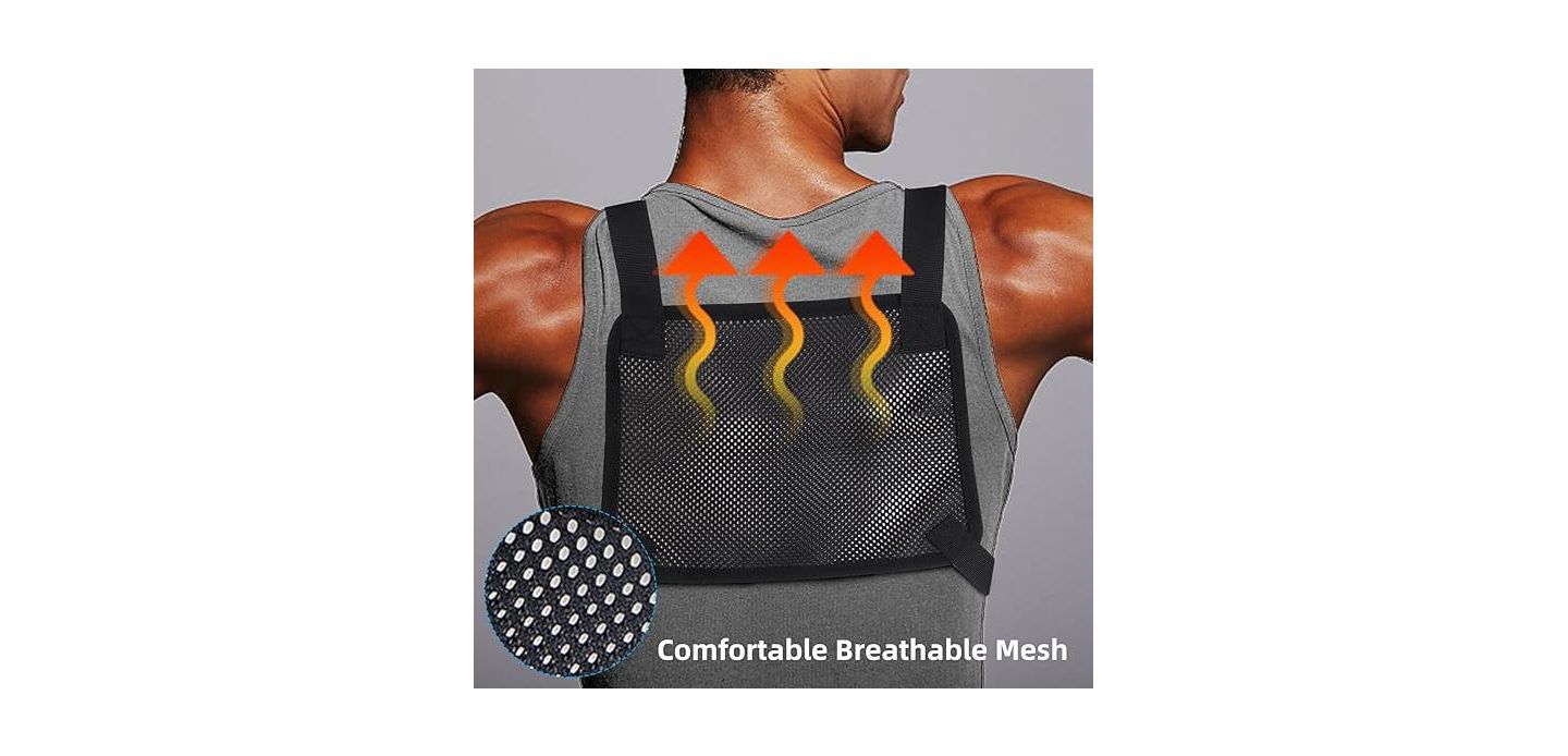 Мужской жилет BATFOX Tactical Chest Pack Running: Lightweight Water-Resistant Outdoor Sports Vest for Hiking EDC - Men & Women, цвет: Чёрный — фото 3
