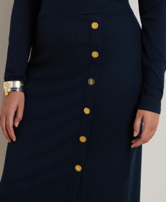 Plus Size Rib-Knit Scoop Neck Dress