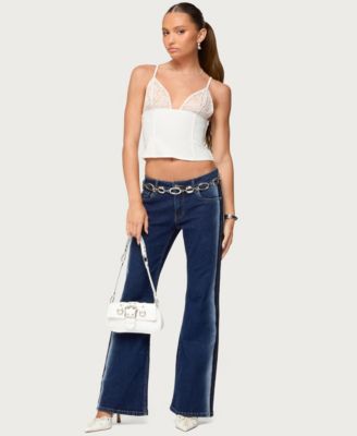 Women's Keesha Lacey Boned V Neck Top