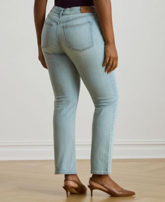 Plus Size Mid-Rise Straight Ankle Jeans