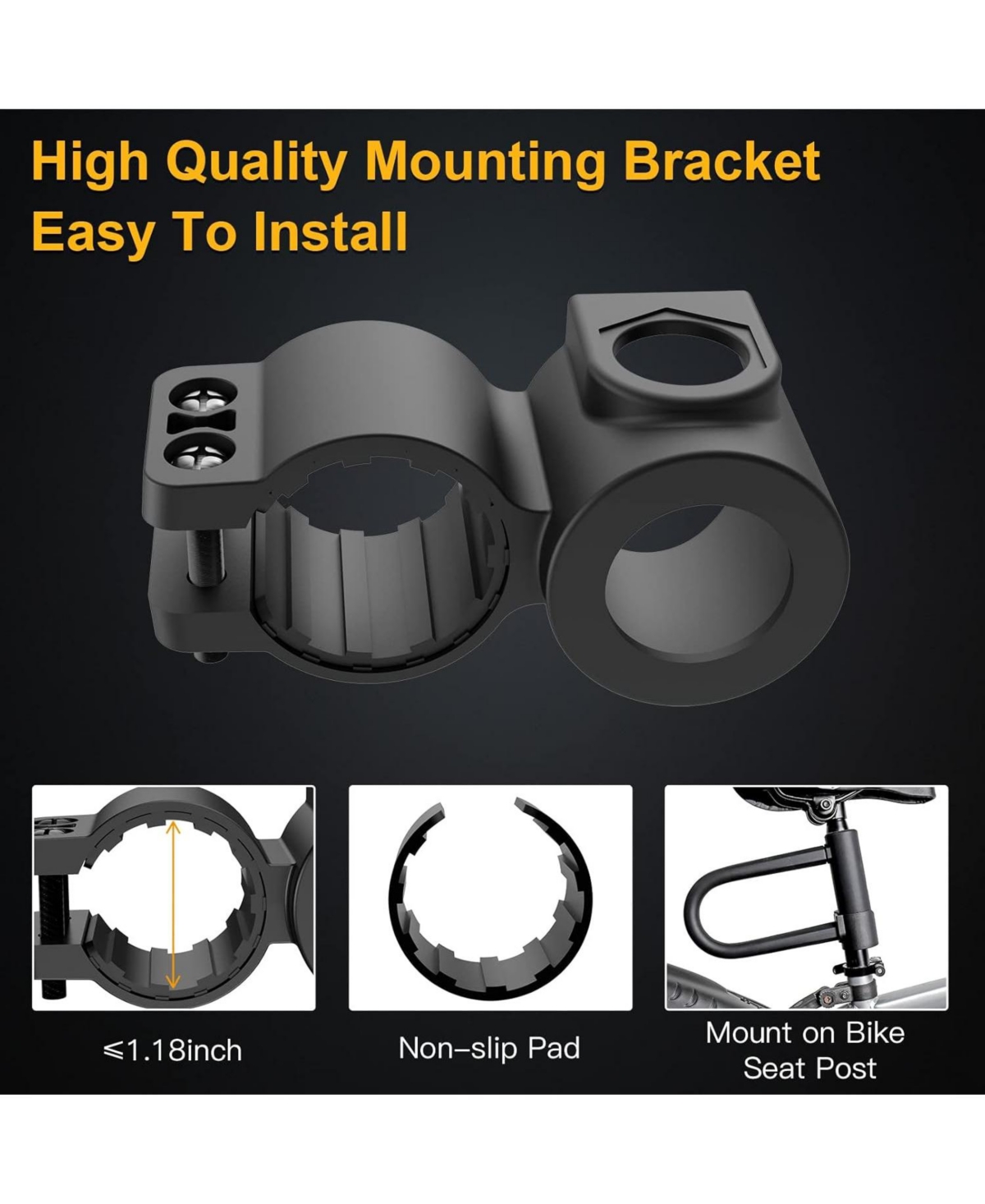 Batfox Heavy Duty Bicycle U-Lock, 16mm Shackle plus 6ft Security Cable & Mounting Bracket for Bike, Motorcycle