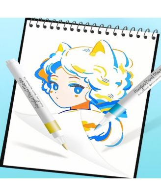 24 Colors Brush Markers Pens, Water-based Ink and Quick-Drying for Plastic Sheets, Ceramics, Stone and Handmade Crafts