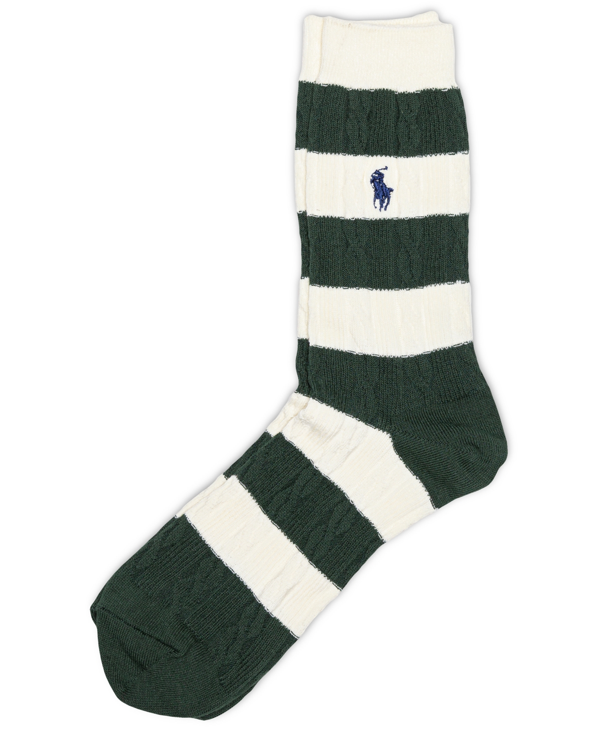 Polo Ralph Lauren Women's Rugby Cable-knit Socks 793111 In Green
