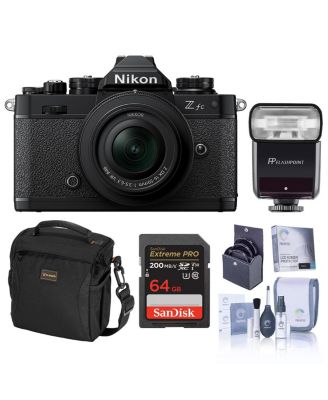 Z fc DX-Format Mirrorless Camera with NIKKOR Z DX 16-50mm f/3.5-6.3 VR Lens, Blkwith Zoom-Mini TTL, Candisk PRO 64GB, Alpine 140