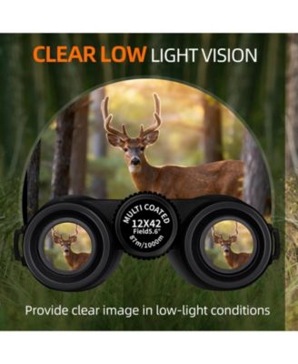 12x42 HD Binoculars for Adults – High Powered Waterproof Binoculars with Phone Adapter, Tripod & BAK4 Prism