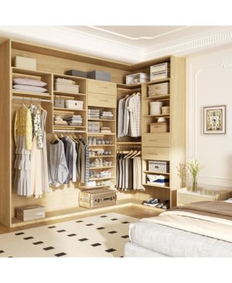 Lovmor Wood Shelf Medium Double Hanging Closet Unit