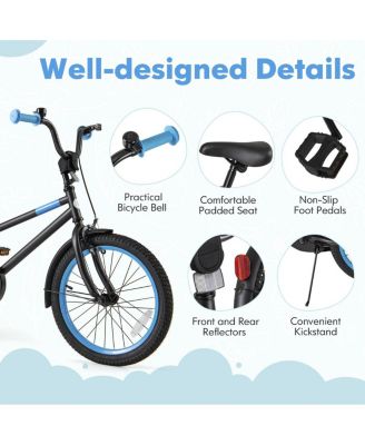 18 Inch Kids Bike with Adjustable Handlebar and Saddle Black